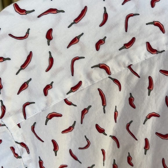 Red Chilies 🌶 shortsleeved button down cotton shirt - Picture 4 of 7